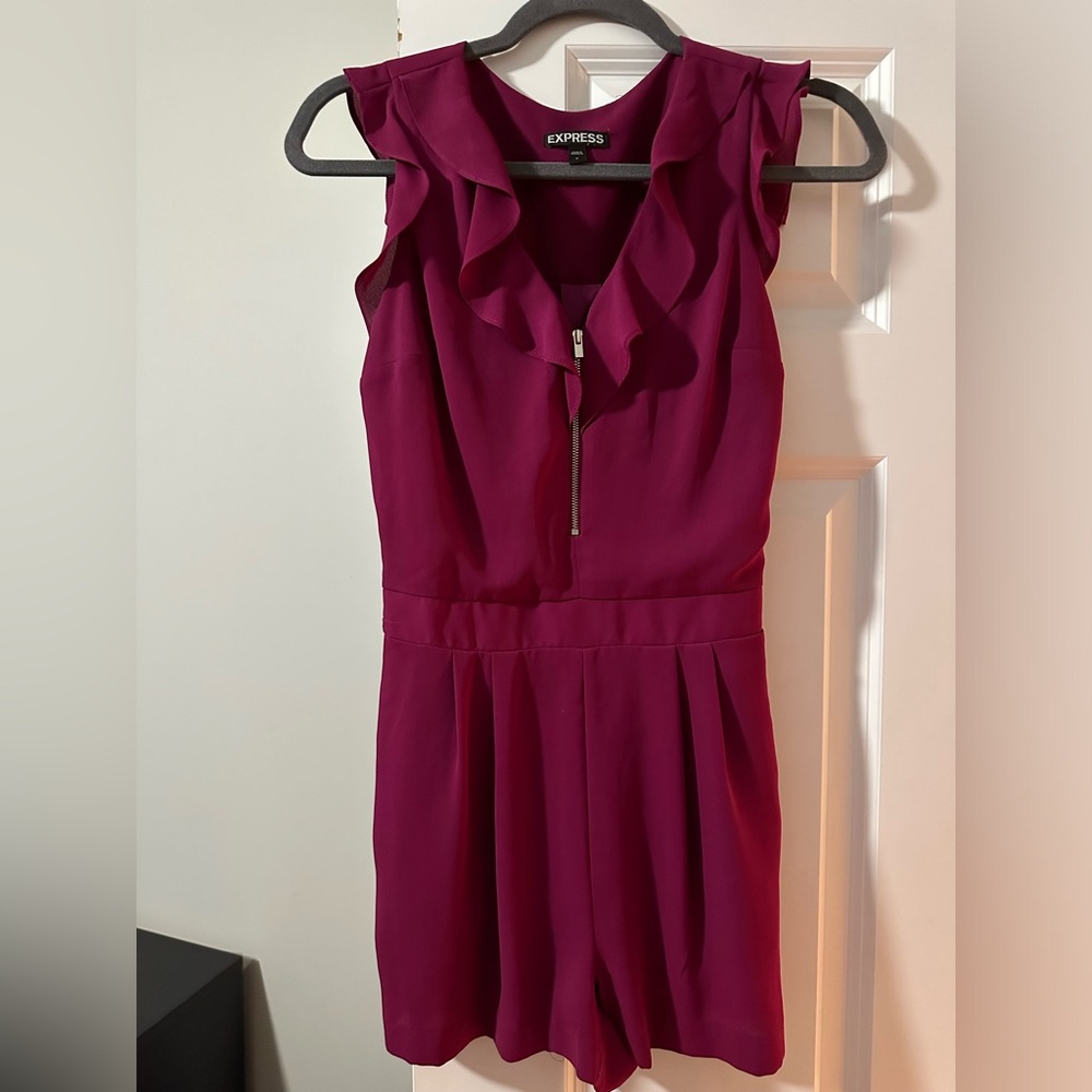 Express Fuchsia Ruffle Romper - Picture 7 of 7
